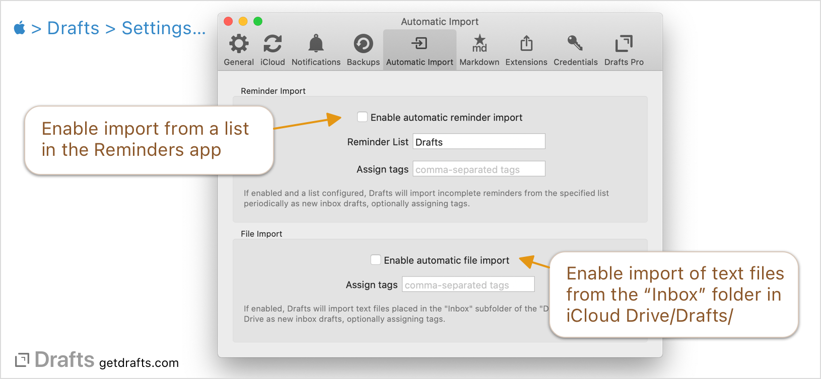 settings/automatic-import