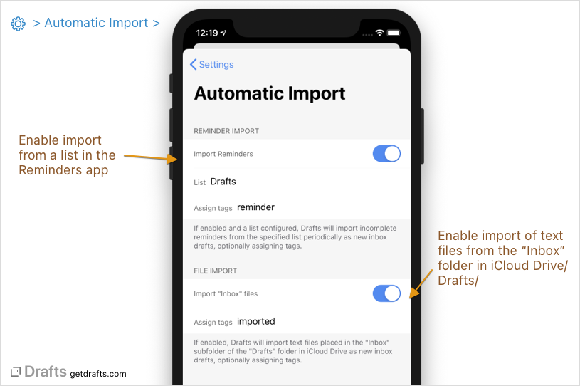 settings/automatic-import